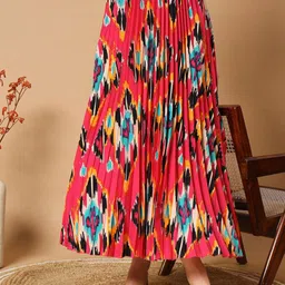 ZWERLON Printed A-Line Maxi Skirt-picture-10