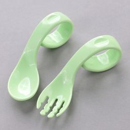 fab n funky Fork & Spoon Set - Green image 4