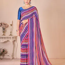 Garden Vareli Striped Pure Georgette Saree-picture-33