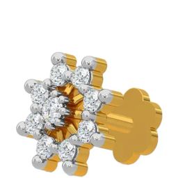 Kisna Diamond & Gold Jewellery 14k Gold & Diamond Winter Nosepin for Women-picture-32