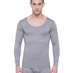 Bodycare Ayaki Grey Melange Regular Fit Thermal Top-image-53