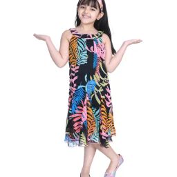 StyleStone Kids Multicolor Floral Print Dress-picture-14