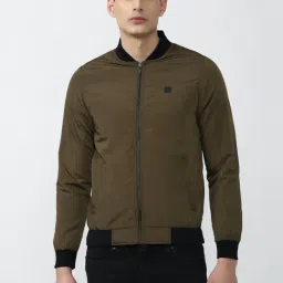 V Dot Brown Regular Fit Jacket-image-15