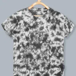Kiddopanti Kids Jet Black Cotton Over Dyed T-Shirt-image-79