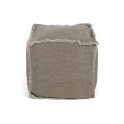 Home4U Lucas Brown Cotton Blend Pouffe-image-88