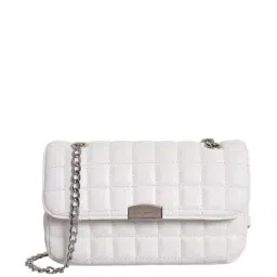 Lino Perros White Quilted Medium Sling Handbag-image-50