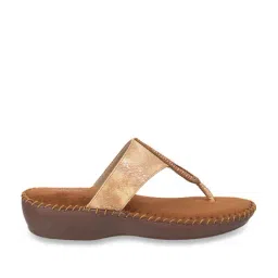 Mochi Women's Antic Gold Thong Wedges-picture-22