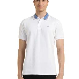 Allen Solly White Cotton Regular fit Stripes Polo T-Shirts-image-20