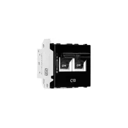 Anchor Roma Urban/UNO 10 A Double Pole Mini Modular Miniature Circuit Breaker (MCB) Black, 66158B-58