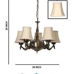 Devansh Off White & Gold-Toned Quirky Ceiling Lamp-picture-58