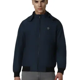 Van Heusen Navy Polyester Regular Fit Jackets-image-73