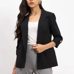 SALT Attire Blue Ecuador Rolled-Up Sleeves Blazer-image-89
