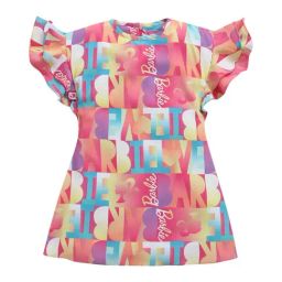 Tiny Girl Peach Barbie Printed Dress-image-23