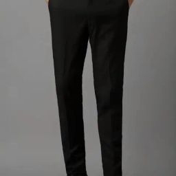 Louis Philippe Black Slim Fit Checks Trousers-picture-3