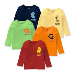 Minicult Infants Pack Of 5 Printed Cotton Jhablas-14
