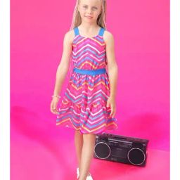 Tiny Girl Royal Blue Barbie Printed Midi Dress-picture-0