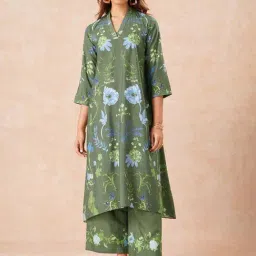 Marigold Lane Dark Green Regular Fit Floral Print Kurta-picture-39