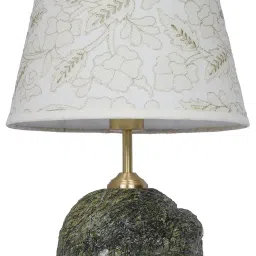 Fos Lighting Green Marble Abstract Table Lamp With Embroidered Shade image 3