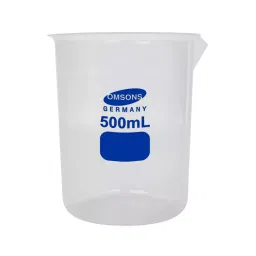 Omsons Germany 500 ml Clear Polypropylene Beaker Euro Design 583/5 Pack of 12 Pcs-13
