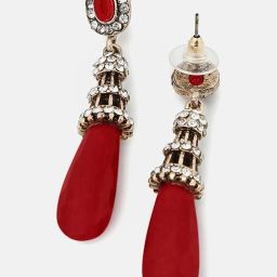 Sohi Gold Plated Designer Stone Drop Earrings image 3
