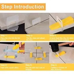 FLAMINGO ENTERPRISE Tile Leveling Spacer Clips with Post Level 360° Readability Non-Magnetic White 100 Accuracy 120 cm Length 4 mm Thickness (Pack of 100) image 3