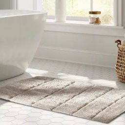 Maspar Beige Cotton Anti-Skid Quick Dry Water Absorbent Bath Mat-70