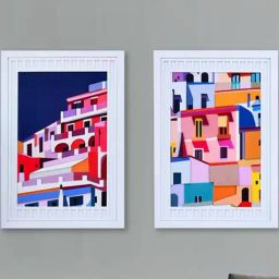 @Home Multicolor Mdf Abstract 3D Wall Paintings - Set of 2-image-6