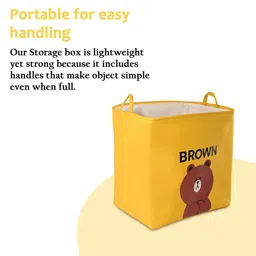Aura Yellow Printed Big Foldable Storage Box With Handle image 3