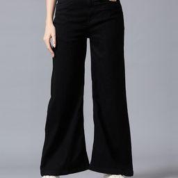 Rea-Lize Women High-Rise Acid WashWide Leg Stretchable Jeans-image-98