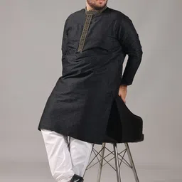 SOJANYA PLUS Men Regular Kurta with Pyjamas image 4