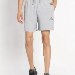 Adidas Grey Regular Fit Logo Printed Sports Shorts-image-50