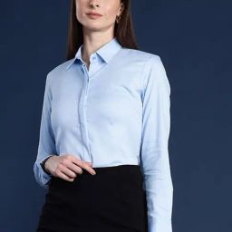 Hancock Blue Cotton Regular Fit Shirt-picture-42