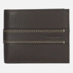 Van Heusen Brown Leather Paneled Bi-Fold Wallet-69