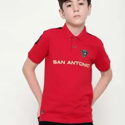 Octave Kids Brick Cotton Printed Polo T-Shirt-image-77