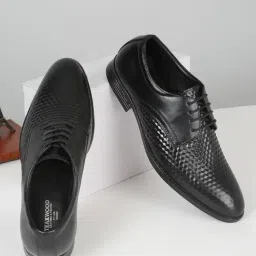 Teakwood Leathers Men's Black Derby Shoes-image-34