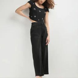 Vero Moda Black Relaxed Fit High Rise Jeans-image-12