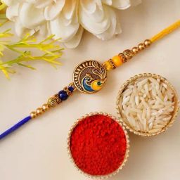 eCraftIndia Peacock Rakhi for Brother with Sibling Agreement & Roli Chawal Pack-image-68