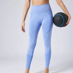 Feier Ocean Light Blue Solid Radiant Leggings-image-4