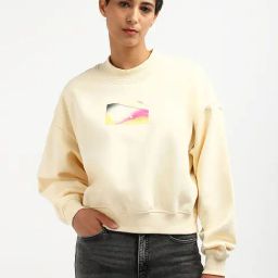 CALVIN KLEIN JEANS Cream Regular Fit Cotton Crew Neck Regular Sweatshirt-picture-31