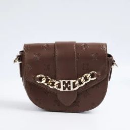 Elle Brown Textured Sling Handbag-image-27