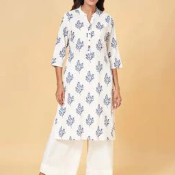 Rangmanch by Pantaloons White Printed Straight Kurta-image-49