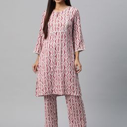 Nayam By Lakshita Women Ethnic Motifs Printed Regular Thread Work Kurta with Palazzos-8