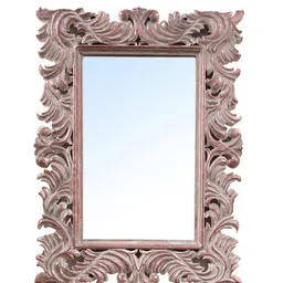 VAS collection home White Textured Rectangular Mirror image 2