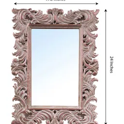 VAS collection home White Textured Rectangular Mirror image 3
