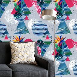 ArtzFolio Printed UV-Resistant Anti-Bacterial Abstract Summer Flowers Peel & Stick Wallpaper-image-70