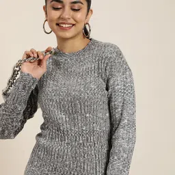 HERE&NOW Solid Pullover Sweater-image-62