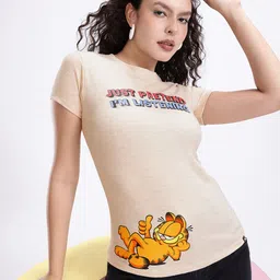 Kook N Keech Garfield Typography Printed Top-image-29
