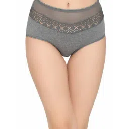 Clovia Grey Lace Boy shorts Panty-picture-3