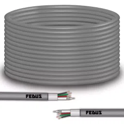 Fedus 23AWG Pure Copper 3+1 Outdoor CCTV Camera Coaxial Cable (100 m, Dark Gray)-image-36