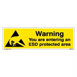 SUNSIGNS Warning You Are Entering An Esd Protected Area Signages Size 300x100 mm HP Print + Vinyl + Sun Board, SN0178-image-76